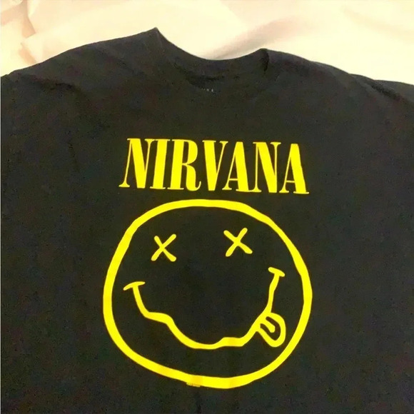NIRVANA Other - Nirvana Smiley Face Black Short Sleeve Tee Shirt Size 3XL Unisex